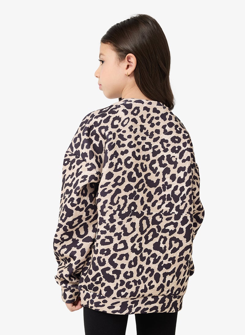 جس سويت شيرت أطفال بياقة مستديرة بطبعة جرافيك - Image 2